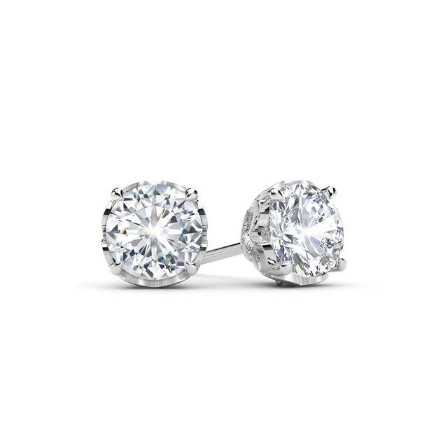 Swan Solitaire Stud Earrings