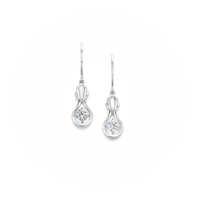 Swan Solitaire Drop Earrings