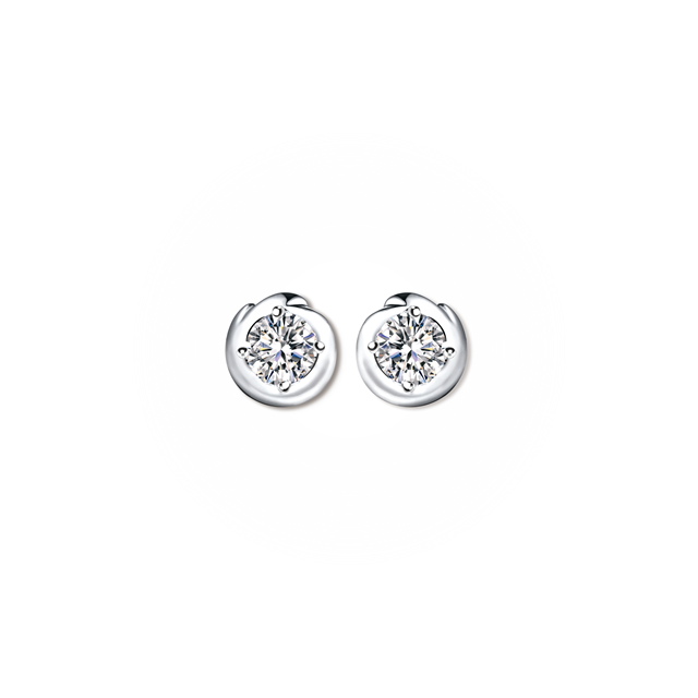 Swan Solitaire Stud Earrings