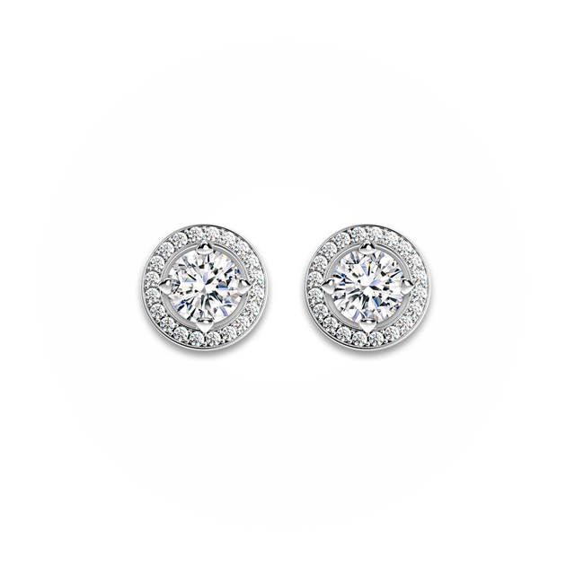 Forevermark Setting™ Circlet單顆美鑽配閃鑽耳環®擁諾™系列單顆美鑽配閃鑽耳環