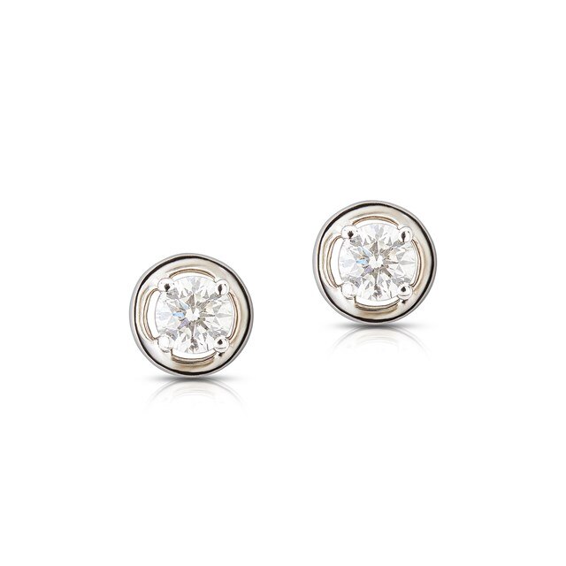 Twogether™ Two Diamond Plain Stud Earrings