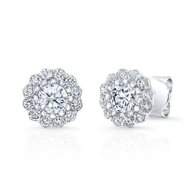 Distinctive Cluster Diamond Stud Earrings