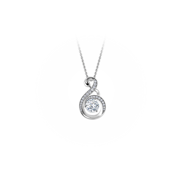 Swan Solitaire Pave Pendant