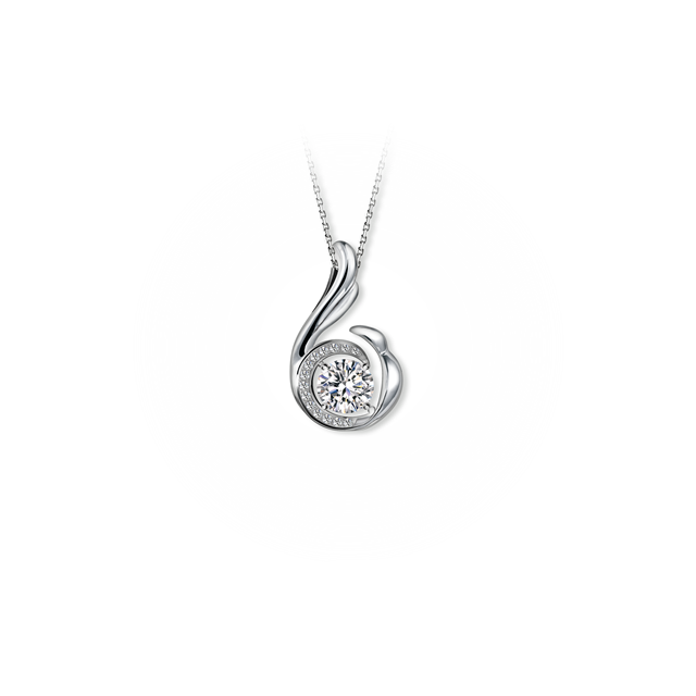 Swan Solitaire Pave Pendant