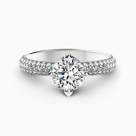 Forevermark Setting® Solitaire Pavé Ring