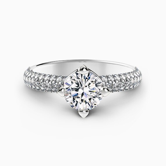 Forevermark Setting® Solitaire Pavé Ring