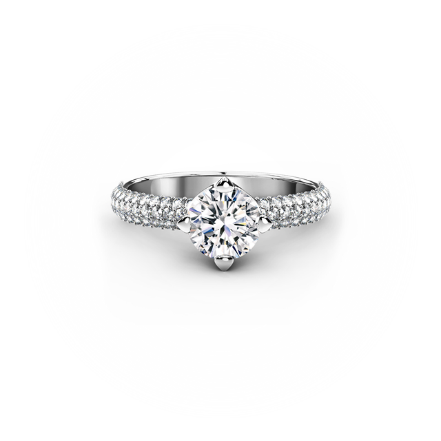 Forevermark Setting™單顆美鑽配閃鑽戒指