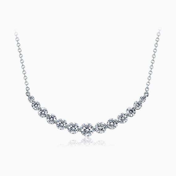 Diamond Line Smile Necklace