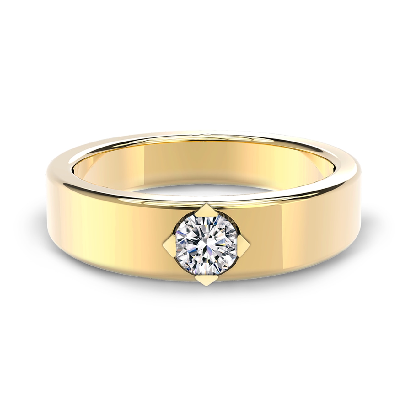 Men's Diamond Wedding Ring 8mm in 18K Gold Size 10