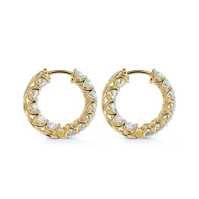 17mm Inside Outside Diamond Hoops | Forevermark