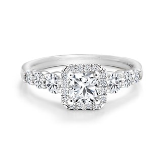 Diamond Engagement Rings Forevermark Black Label Halo Graduated Square Engagement Ring